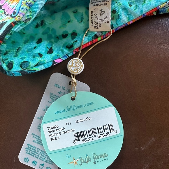Luli Fama Lulita Girls Viva Cuba Ruffle Tankini Multicolor -Size 8 - Picture 3 of 3